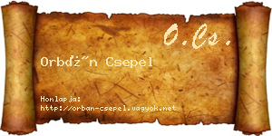 Orbán Csepel névjegykártya